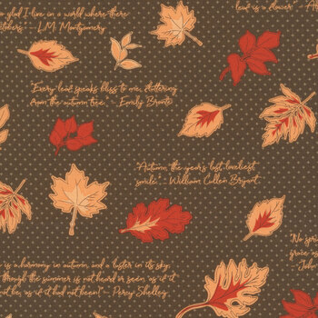 Cozy Autumn C17871-BROWN Quotes by Beverly McCullough for Riley Blake Designs