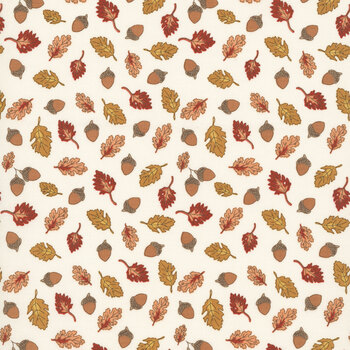 Cozy Autumn C17874-PUTTY Acorns & Oak Leaves by Beverly McCullough for Riley Blake Designs