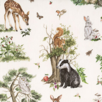 Fable & Fern Quilting Cuddle 40060-11QC Eggshell Woodland Tales by Watercolour Heart for Moda Fabrics