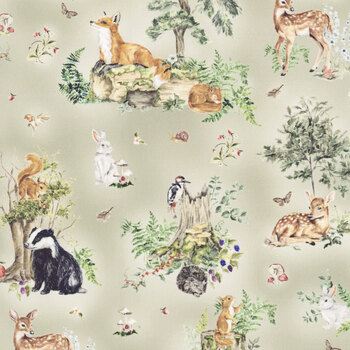 Fable & Fern 40060-13 Sage Beneath The Trees by Watercolour Heart for Moda Fabrics