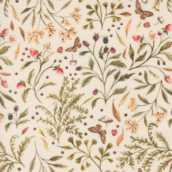 Fable & Fern 40061-11 Eggshell Woodland Floor Fancy by Watercolour Heart for Moda Fabrics, Image