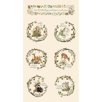 Fable & Fern 40067-11 Eggshell Wherever You Go Panel by Watercolour Heart for Moda Fabrics, Image