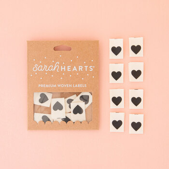 Sew In Labels - Black Heart - 8ct, Image