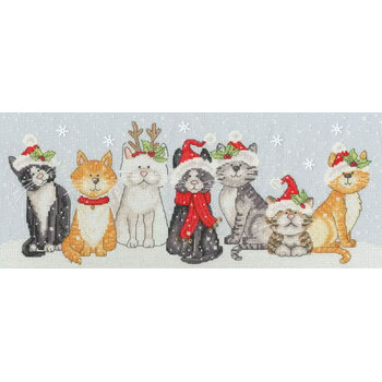 Festive Felines Sampler Cross Stitch Kit, Image