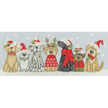 Holiday Hounds Sampler Cross Stitch Kit, Image