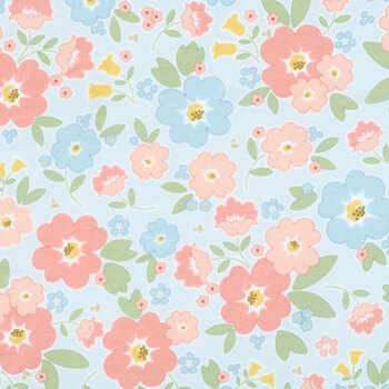 Handmade Sweetness Quilting Cuddle 31790-22QC Sky Vintage Blooms by Heather Briggs for Moda Fabrics
