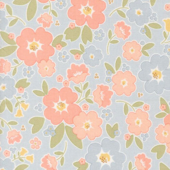 Handmade Sweetness Quilting Cuddle 31790-22QC Sky Vintage Blooms by Heather Briggs for Moda Fabrics, Image