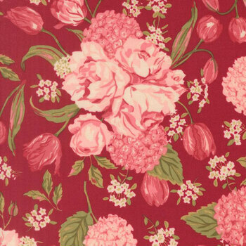 Je T'aime 20990-18 Scarlet Love Garden by Stacy Iest Hsu for Moda Fabrics, Image