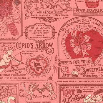 Je T'aime 20991-13 Blush Vintage Valentine Advertising by Stacy Iest Hsu for Moda Fabrics, Image