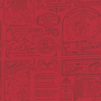 Je T'aime 20991-17 Rose Vintage Valentine Advertising by Stacy Iest Hsu for Moda Fabrics