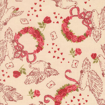 Je T'aime 20992-11 Lace Doves True Love by Stacy Iest Hsu for Moda Fabrics, Image