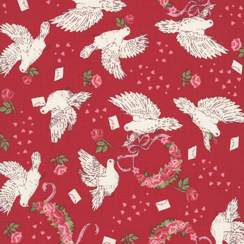 Je T'aime 20992-17 Rose Doves True Love by Stacy Iest Hsu for Moda Fabrics
