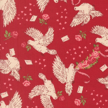 Je T'aime 20992-17 Rose Doves True Love by Stacy Iest Hsu for Moda Fabrics, Image