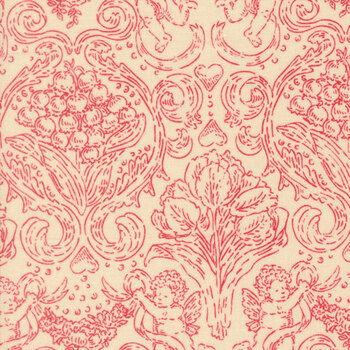 Je T'aime 20993-11 Lace-Red Pure Love Jaquard by Stacy Iest Hsu for Moda Fabrics, Image