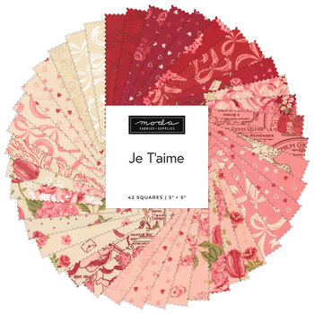 Je T'aime  Charm Pack by Stacy Iest Hsu for Moda Fabrics - RESERVE, Image