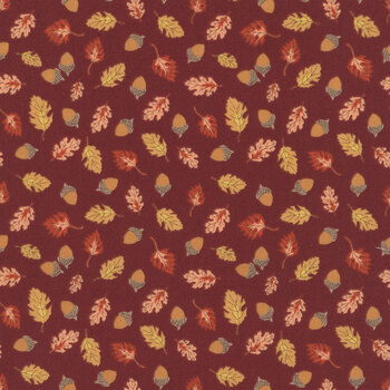 Cozy Autumn C17874-DARK RUST Acorns & Oak Leaves by Beverly McCullough for Riley Blake Designs