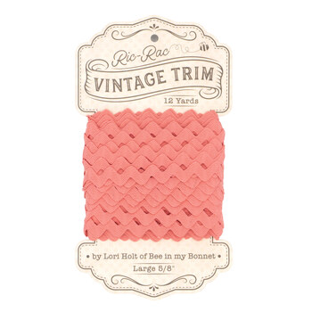Lori Holt 5/8" Ric Rac Vintage Trim - 12yds - Riley Coral