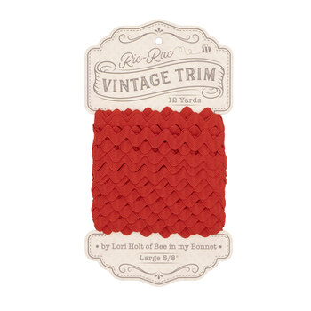 Lori Holt 5/8" Ric Rac Vintage Trim - 12yds - Riley Red, Image
