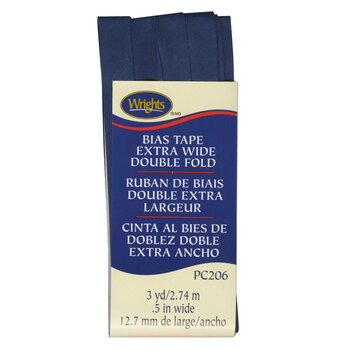 Extra Wide Double Fold Bias Tape - Navy, Image