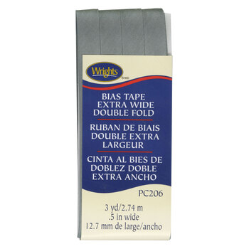 Extra Wide Double Fold Bias Tape - Light Grey, Image