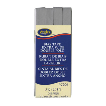 Extra Wide Double Fold Bias Tape - Medium Grey, Image