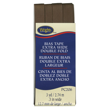 Extra Wide Double Fold Bias Tape - Mocha, Image