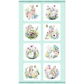 Spring Blessings Y5032-104 Teal Panel by Heatherlee Chan for Clothworks