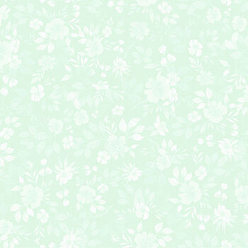 Spring Blessings Y5037-109 Light Mint Tonal Floral by Heatherlee Chan for Clothworks
