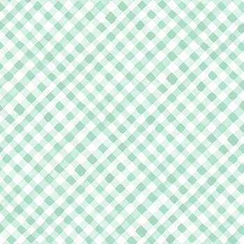 Spring Blessings Y5038-104 Teal Diagonal Gingham  by Heatherlee Chan for Clothworks