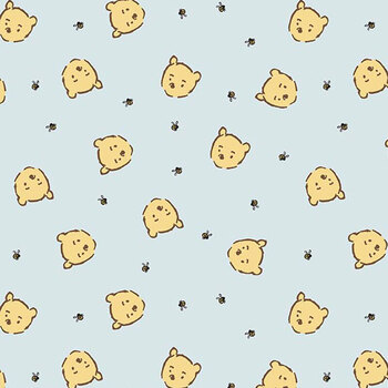 Winnie-the-Pooh Baby C18594-BLUE Pooh Jumble Blue by Echo Park Paper Co. for Riley Blake Designs