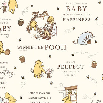 Winnie-the-Pooh Baby C18590-CREAM Main Cream by Echo Park Paper Co. for Riley Blake Designs