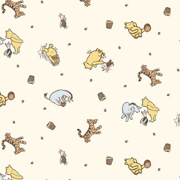 Winnie-the-Pooh Baby C18591-CREAM Character Toss Cream by Echo Park Paper Co. for Riley Blake Designs