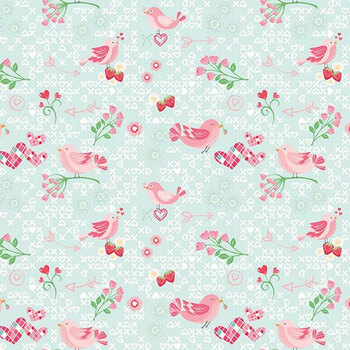 Bloom & Heart C18441-AQUA Tweetheart Aqua by Cherry Guidry for Riley Blake Designs