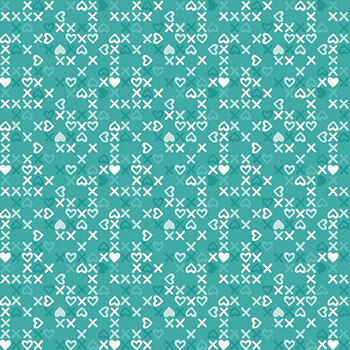 Bloom & Heart C18447-TEAL XOXO Teal by Cherry Guidry for Riley Blake Designs