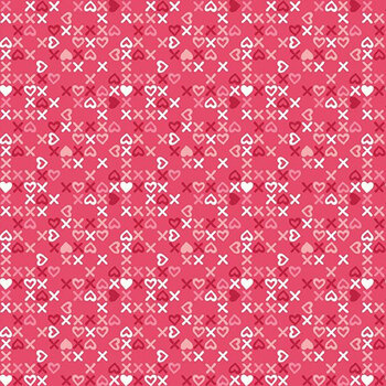 Bloom & Heart C18447-RASPBERRY XOXO Raspberry by Cherry Guidry for Riley Blake Designs
