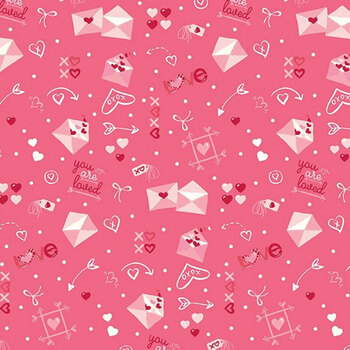 Bloom & Heart C18442-SUGARPINK Postmarked Love Sugar Pink by Cherry Guidry for Riley Blake Designs