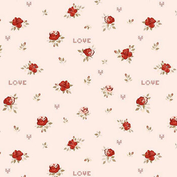 To My Love C18582-PINK Roses Pink by Sandy Gervais for Riley Blake Designs