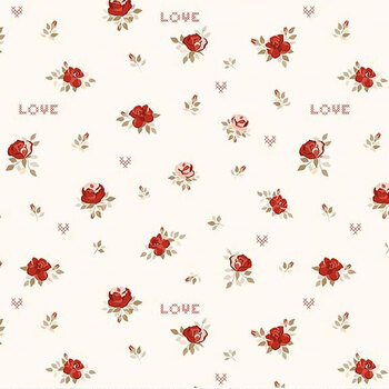 To My Love C18582-CREAM Roses Cream by Sandy Gervais for Riley Blake Designs
