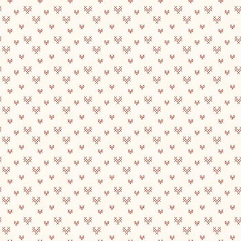 To My Love C18585-CREAM Cross Stitch Hearts Cream by Sandy Gervais for Riley Blake Designs