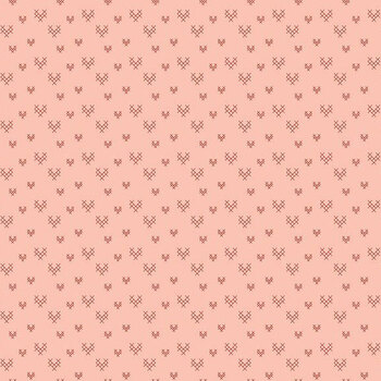 To My Love C18585-PINK Cross Stitch Hearts Pink by Sandy Gervais for Riley Blake Designs