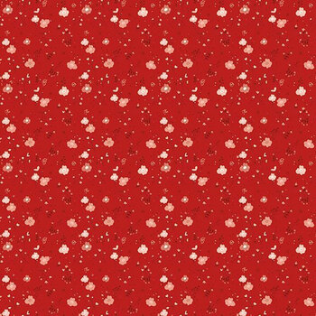 To My Love C18586-RED Delicate Floral Red by Sandy Gervais for Riley Blake Designs