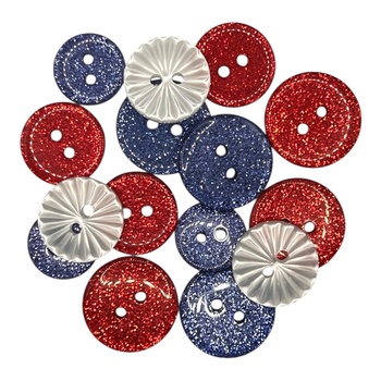 Buttons Galore & More - America 250 Freedom Glitter Buttons, Image