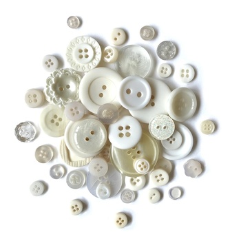 Buttons Galore & More - Antique White Button Jar, Image