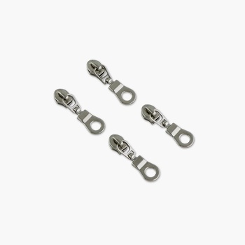 Four #3 Donut Zipper Pulls - Nickel, Image