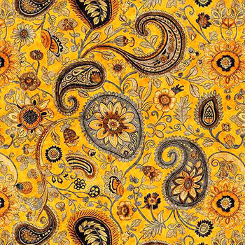 Sunflower Serenade 31806-O Mustard by Morris Creative Group for Quilting Treasures Fabrics, Image