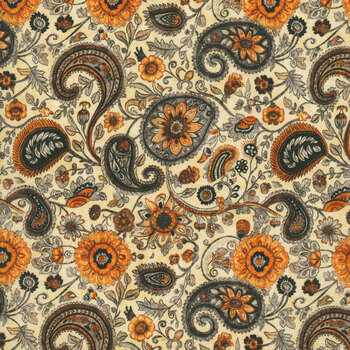 Sunflower Serenade 31806-E Cream by Morris Creative Group for Quilting Treasures Fabrics