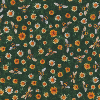 Sunflower Serenade 31805-F Forest by Morris Creative Group for Quilting Treasures Fabrics
