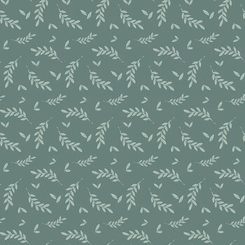 Bees and Blossoms C18432-TEAL Foliage Teal by Lindsey Weight for Riley Blake Designs