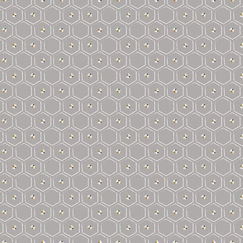 Bees and Blossoms C18433-GRAY Honeycomb Gray by Lindsey Weight for Riley Blake Designs