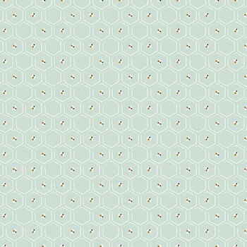 Bees and Blossoms C18433-MIST Honeycomb Mist by Lindsey Weight for Riley Blake Designs